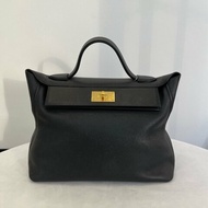 Hermes愛馬仕2424 黑金手提包 袁詠儀同款