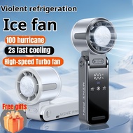 Portable Cooling Handheld Fan with Cold Plate Instant Ice Cool Effect Strong Wind USB Type C Recharg