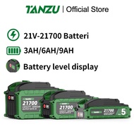 TANZU 21V 21700 Battery 9.0Ah 5/10/15 Cells Rechargeable Lithium Pack for Power Tools