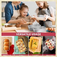[1fnejakblh.ph] Small Stainless Steel Bread Baking Pans 4pcs Mini Loaf Pan, for Oven, 8.54 X 5.79 In