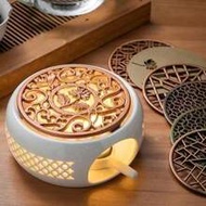 Teapot And Food Warmer,Teapot Warmer Ceramic, Tea Light Warmer, Ceramic Teapot Warmer Hollowed Pad C