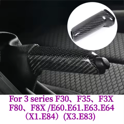 F30 F32 F33 F36 Real Carbon Fiber Universal For BMW Car Handbrake Hand Brake Grip Cover E60 E61 E63 