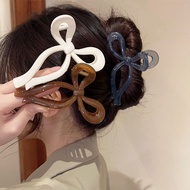 Large Solid Color Acrylic Hair Clip Bow Korean Style Ins Grab Clip Shark Clip Hair Accessories