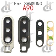 Back Rear Camera ring Lens Glass Cover With Frame Holder For Samsung Galaxy A90 A908 Replacement Par