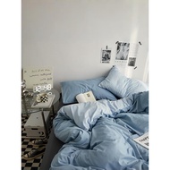 bedsheet set bedsheet set with quilt cover queen size bedsheet set Ins Double Cotton Sanding Contras