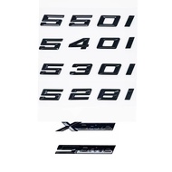 Old Style Glossy Black Letter Emblem for BMW 5 Series E60 E61 F10 F11 G30 - 520i 523i 525i 528i 530i