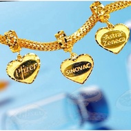 Charm Bead Emas 916 Design Vaksin Love Gold 916 Vaccine Pfizer&Sinovac🎁🎁🎁🎁