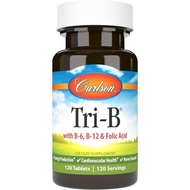 Carlson - Tri-B, Vitamin B Complex, 25 mg Vitamin B-6, 400 mcg Vitamin B-12, Folic Acid Energy Pills