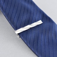 斜條紋領帶夾 925純銀