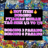 BORONG PYJAMAS KIDS / BAJU SEPASANG / BAJU TIDUR / SET PYJAMAS BUDAK MURAH