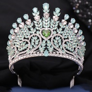 Baroque Flower Full Crystal Tiara Crown For Women Wedding Luxury Dress Queen Bridal Bride Crown Hair