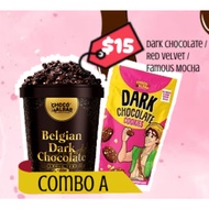 Choco Albab Combo A: 1 Belgian Dark Chocolate + 1 Trio Cookie