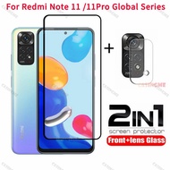 2 in 1 Screen Protector For Xiaomi Redmi Note 11 11s Note11 Pro 5G Gobal Full Cover Tempered Glass Front Film Back Lens