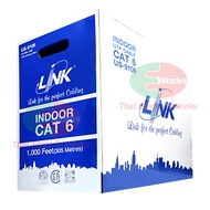 Link สายแลน ภายในอาคาร CAT6 UTP Cable 305m Indoor LINK US-9106LSZH สายยาว 305เมตร