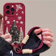 Wine Red Christmas Tree Phone Case For VIVO Y04 Y16 Y19 Y28 Y29 Y400 Pro Y12S Y19S Y36 Y11 Y12 Y15 Y