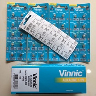 Blister of 10 Vinnic LR521 521 AG0 G0 SR521SW batteries