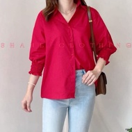 SHANE CLOTHING RED BLOUSE WANITA KATUN POPLIN