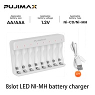 PUJIMAX 8slot battery charger AA/AAA battery NI-MH battery rechargeable battery smart fast charging