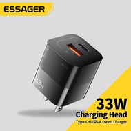 Essager 33W GaN ที่ชาร์จเร็ว USB + Type C สําหรับ Samsung iP13 PD Mini Travel Wall Charger