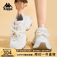 KAPPA卡帕女鞋老爹鞋女2024春季新款厚底休闲鞋增高运动鞋百搭跑鞋子女 白色 38