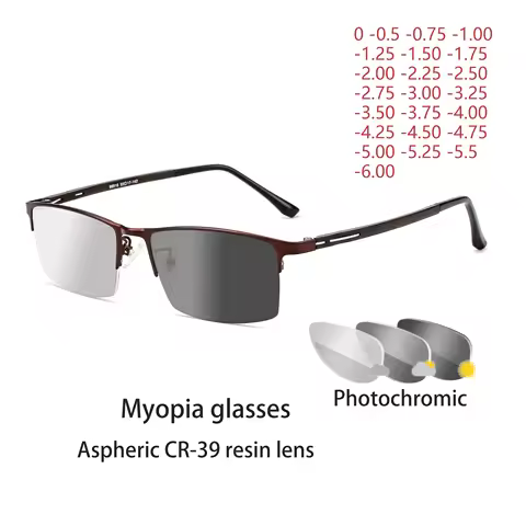 Photochromic Eye Glasses Men Women Myopia Eyeglasses Finished Glasses Students Short Sight Eyewear 0