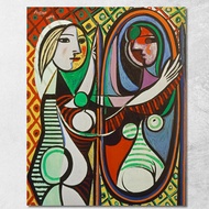 Art reproduction Girl before a Mirror Picasso Pablo ppc6 รูปติดผนัง ภาพที่มีชื่อเสียง ภาพพิมพ์รายละเ