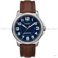 TIMEX TW4B16000 Men's Analog Watch Expedition Field 24-hours 40mm Leather Strap Blue Brown *Original