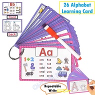 26 English Alphabet Phonics CVC Words Resuable Letters Baby Flash Cards Learning Falsh Cards Kids Le