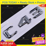 Size 1:1 Car rear tail Emblem Number letters Car Sticker For Mercedes Benz C43 C 43 Chrome Silver/ M