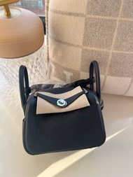 連正單！ ✨Hermès Mini Lindy 黑色銀扣二代  noir phw