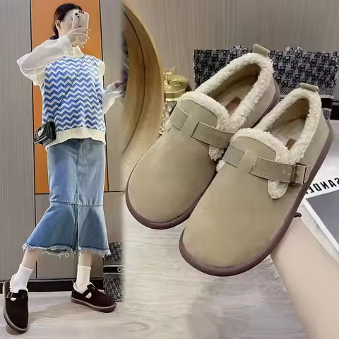 Mao Mao shoes winter outer wear cotton shoes women's non-slip flat women's shoes winter fashion indo