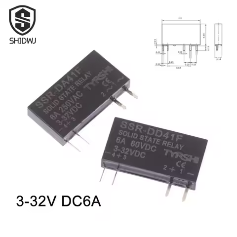 New！SSR-41FDD/41FDA Solid State Relays DC To DC Slim Relay Module 3-32VDC 6A Mini Relay Non-contact 