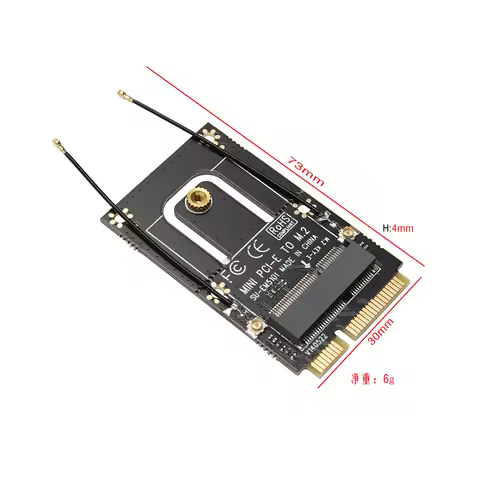 1pc M.2 NGFF To Mini PCI-E (PCIe+USB) Adapter For M.2 Wifi Bluetooth Wireless Wlan Card Intel AX200 