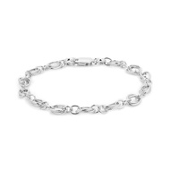 Sterling Silver Jewelry - Rhodium Plated with 925 Stamp - Fancy Link Chain Bracelet - Elegant handcr