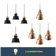 Nordic Wood Single Pendant / 3L Hanging Light / Retro Minimalist Chandelier / Vintage Loft Light Fix