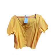 New Mustard Crop Top H&M ori Store Aeon Mall