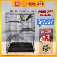 *3 Kaki* Sangkar Kucing 3 Tingkat / Cat Cage 3 Level / Kandang Kucing - 90cm(L) x 57cm(W) x 128cm - 