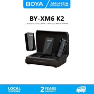 BOYA BY-XM6-K2-2.4GHz Dual-channel Ultra-compact Wireless Microphone System Kit With Charging Case