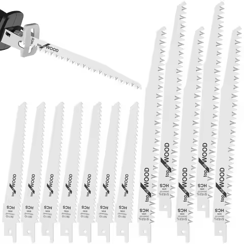 12Pcs Reciprocating Saw Blade 6/9 Inch 6/5TPI High Carbon Steel Pruning Saw Blade Sharp Fast Cutting