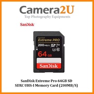 SanDisk Extreme Pro 64GB SD SDXC UHS-I Memory Card (200MB/s)