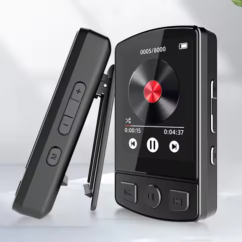 MP3 Player HiFi Sound Ultralight MP3 Player Bluetooth-Compatible 5.2 Music MP3 Player Button 1.8inch
