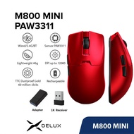 Delux M800 PRO PAW3395 Wireless Gaming Mouse 72g Lightweight Wired Gaming Mouse Programmable for PC 