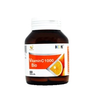 Vitamin c1000 Bio วิตามินซี ( แอสคอร์บิก แอซิด ) 1000 มก.ผสมเลมอนไบโอฟลาโวนอยด์  คอมเพล็กซ์ อะเซโรล่าและโรสฮิป กป.60 เม็ด