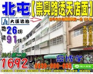 北屯法拍屋，【崇興路朝南透天店面】，近文昌國小，太原路園道，地址：台中市北屯區崇興路一段128號，42年屋/朝南/地26