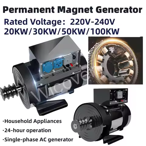 Big Power Factory Permanent Magnet Generator 3000rpm 20KW 30KW 50KW 80KW 100KW 220V 230V Single Phas