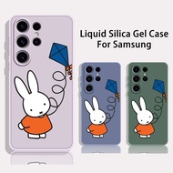 Samsung S25 Ultra S24 Ultra S23U Cartoon Miffy Soft Liquid Silica Gel Case for Samsung S24+ S22 Ultr