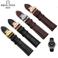 TITUS watch strap genuine leather Butterfly watch buckle 2887  2825 3022 18mm 20mm