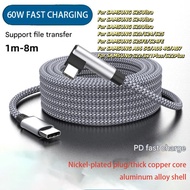 KAIYUE Elbow extended data cable dual typec pd60w fast charging braided charging cable for SAMSUNG S