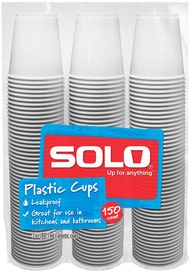 SOLO Cup Plastic Bath Refill Cups, White, 3 Ounce, 600 Count, 150 Count (Pack of 4)
