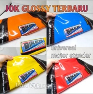 SARUNG JOK GLOSSY BIKER MODEL TERBARU 1 PCS UNIVERSAL SEMUA MOTOR  BAHAN TEBAL DAN TIDAK LICIN MERAH